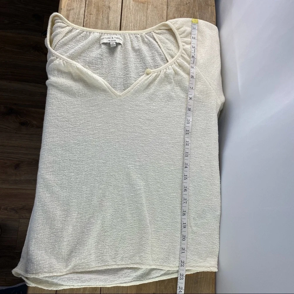 Madewell texture & thread cream wide short sleeve top, XXS